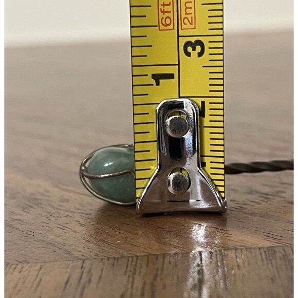 Handmade Snuff / Baby Spoon With Amazon Jade Accent Stone Handle Vintage Boho - Picture 9 of 9